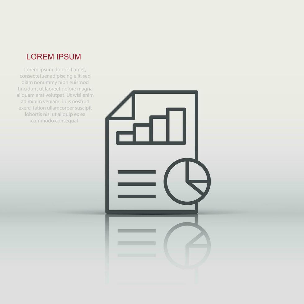 Financial statement icon in flat style. Document vector illustration on white isolated background. Report business concept.