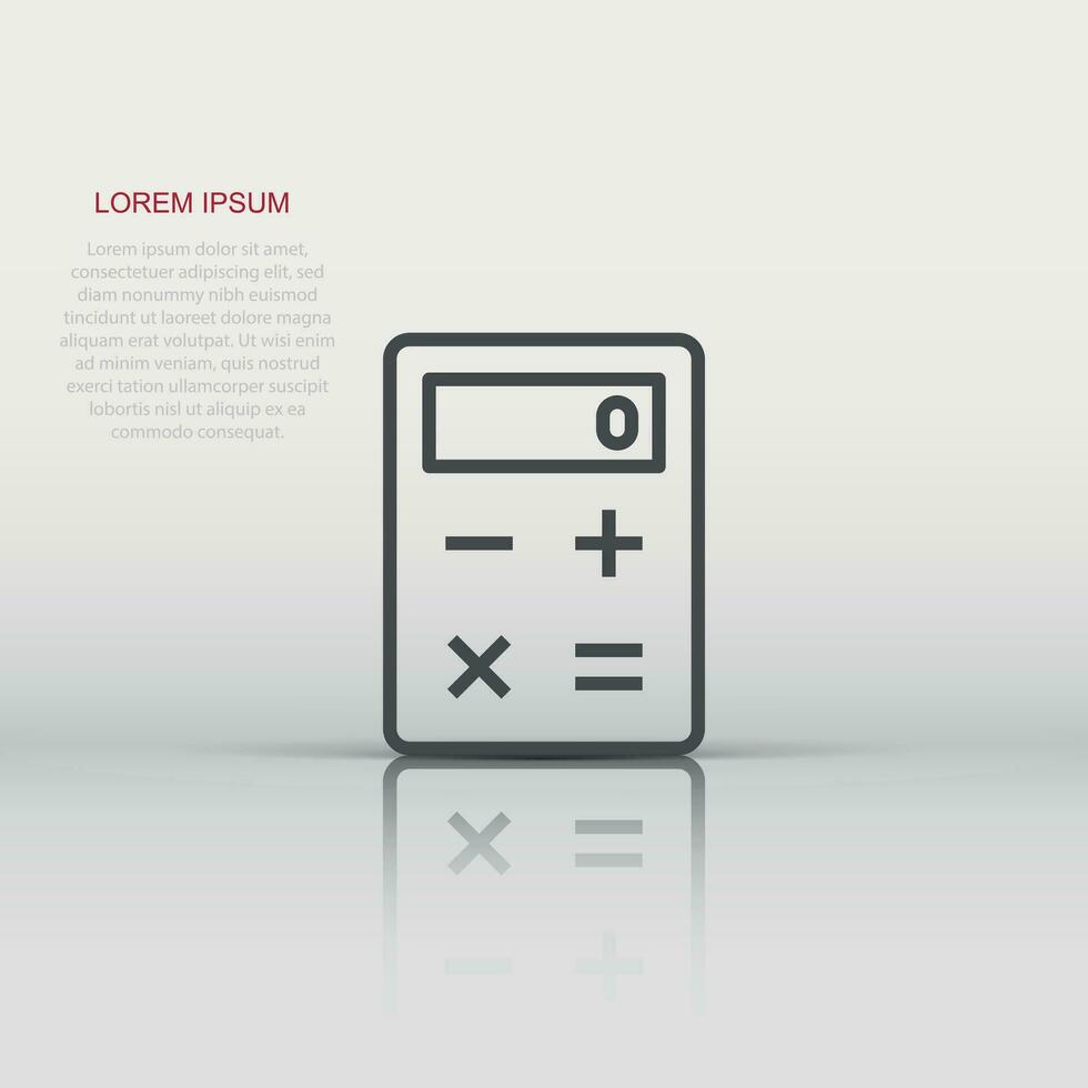 Calculator icon in flat style. Calculate vector illustration on white isolated background. Calculation business concept.