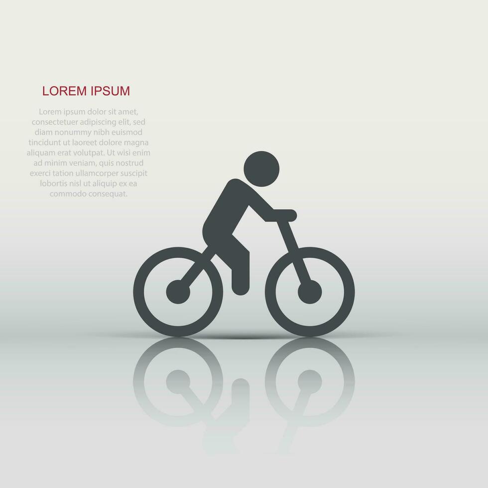 icono de bicicleta en estilo plano. bicicleta con personas vector ilustración sobre fondo blanco aislado. concepto de negocio de jinete.