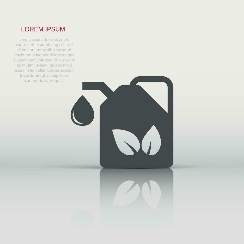Gasoline canister icon in flat style. Petrol can vector illustration on white isolated background. Fuel container sign business concept.