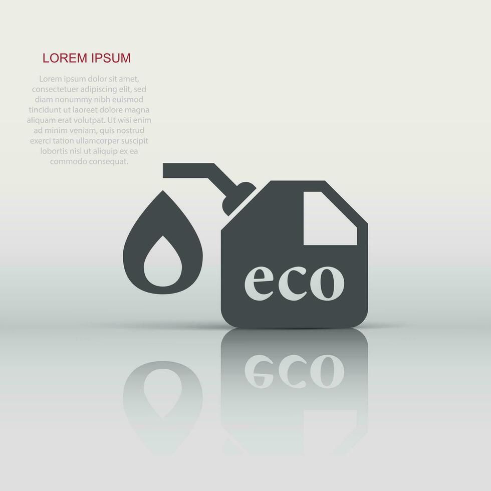 Gasoline canister icon in flat style. Petrol can vector illustration on white isolated background. Fuel container sign business concept.