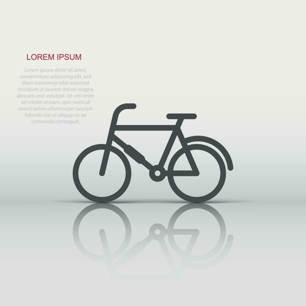 icono de bicicleta en estilo plano. bicicleta ejercicio vector ilustración sobre fondo blanco aislado. concepto de negocio de signo de ejercicio de fitness.