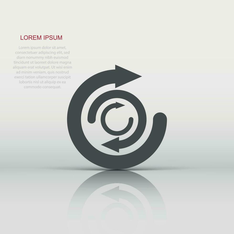 Arrow cycle icon in flat style. Recycle eco vector illustration on white isolated background. Balance business concept.