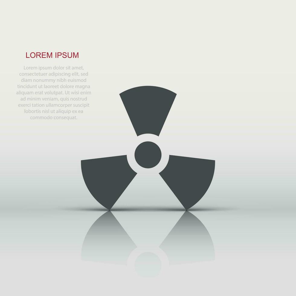 Nuclear radiation icon in flat style. Radioactivity vector illustration on white isolated background. Toxic sign business concept.