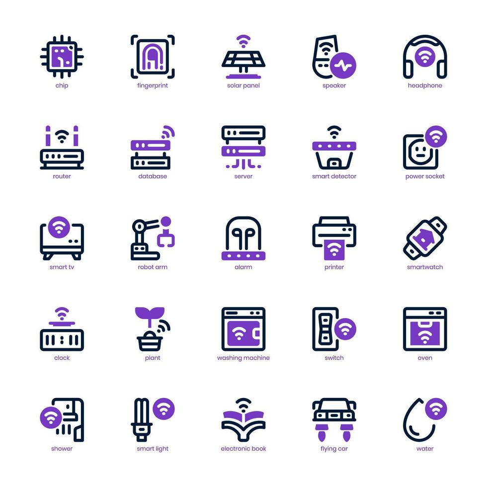 Futuristic Technology icon pack for your website, mobile, presentation, and logo design. Futuristic Technology icon mixed line and solid design. Vector graphics illustration and editable stroke.