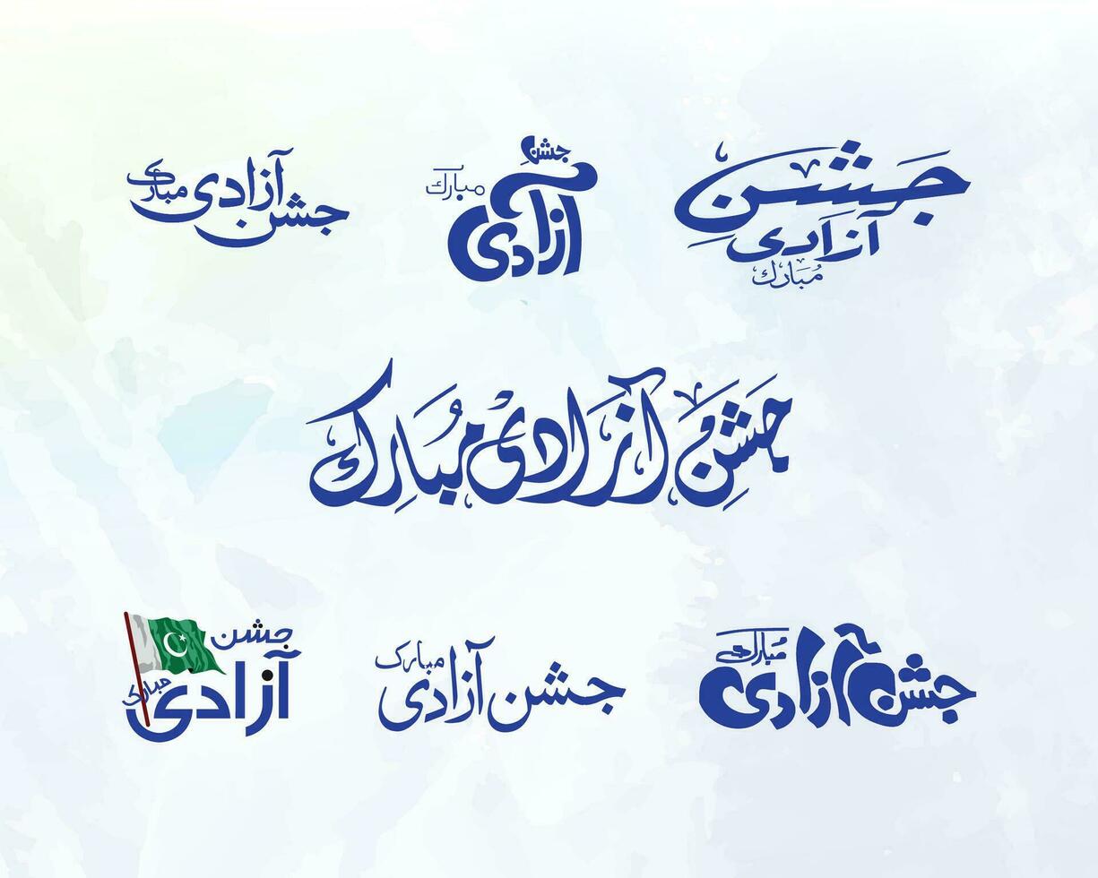 Pakistan Independence Day Urdu Calligraphy and Texture Background vector