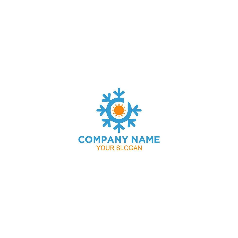 D Heating and Air Conditioner Logo Design Vector