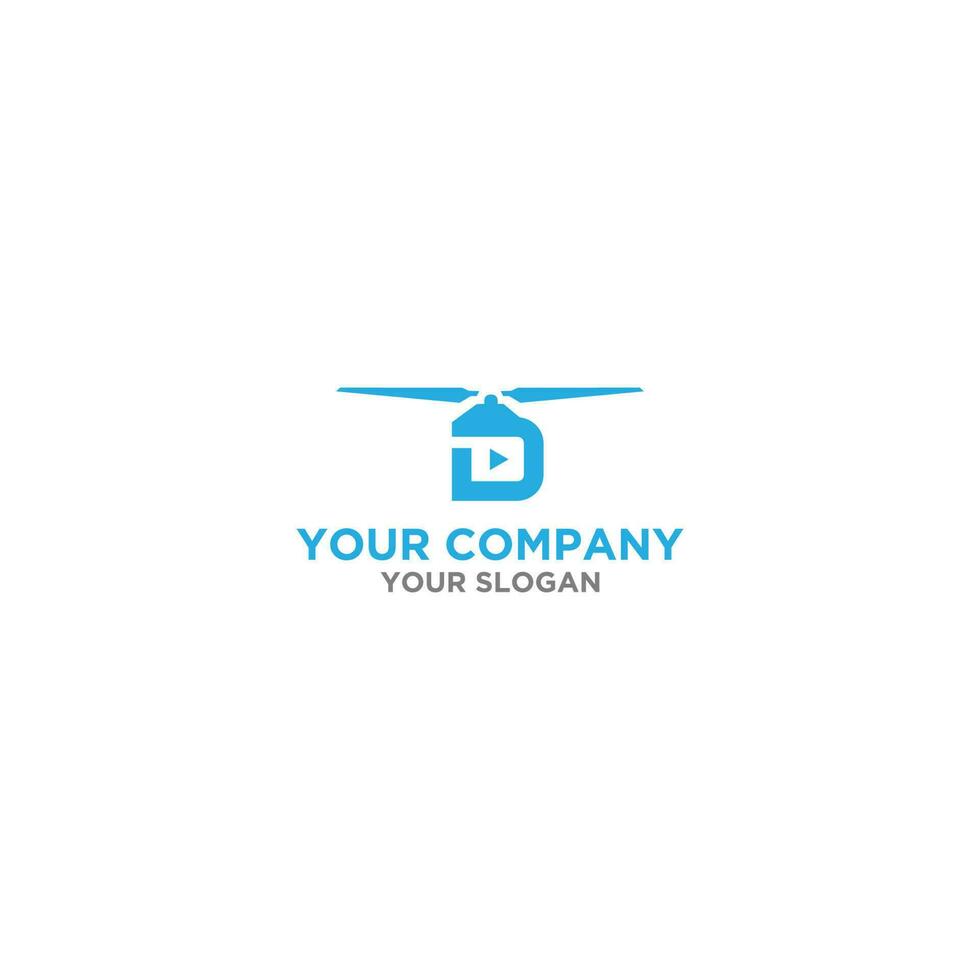 D Drone Logo Design Vector