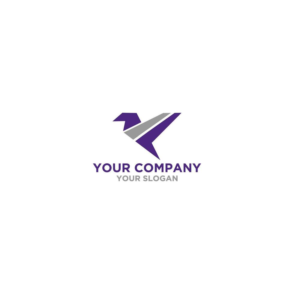 F in Origami Bird logo design vector