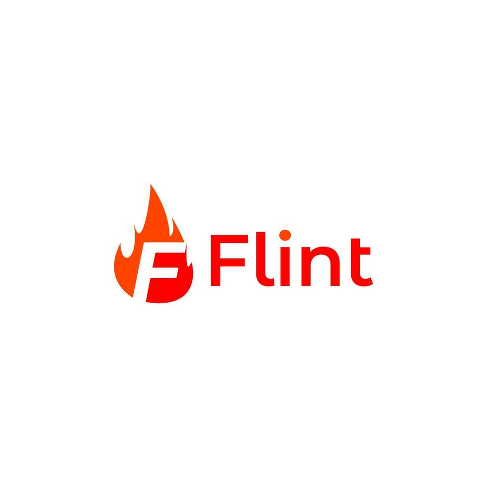 F Flint Logo Design Vector