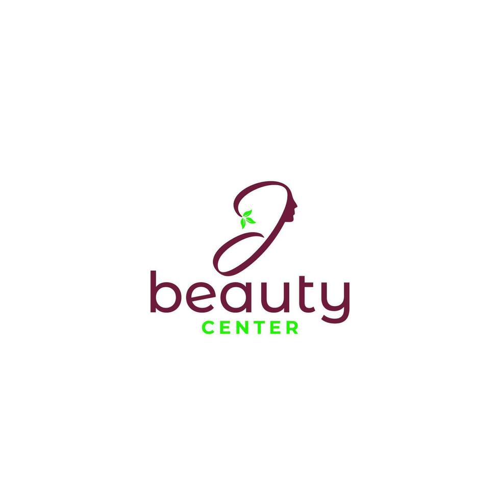 j belleza centrar logo diseño vector