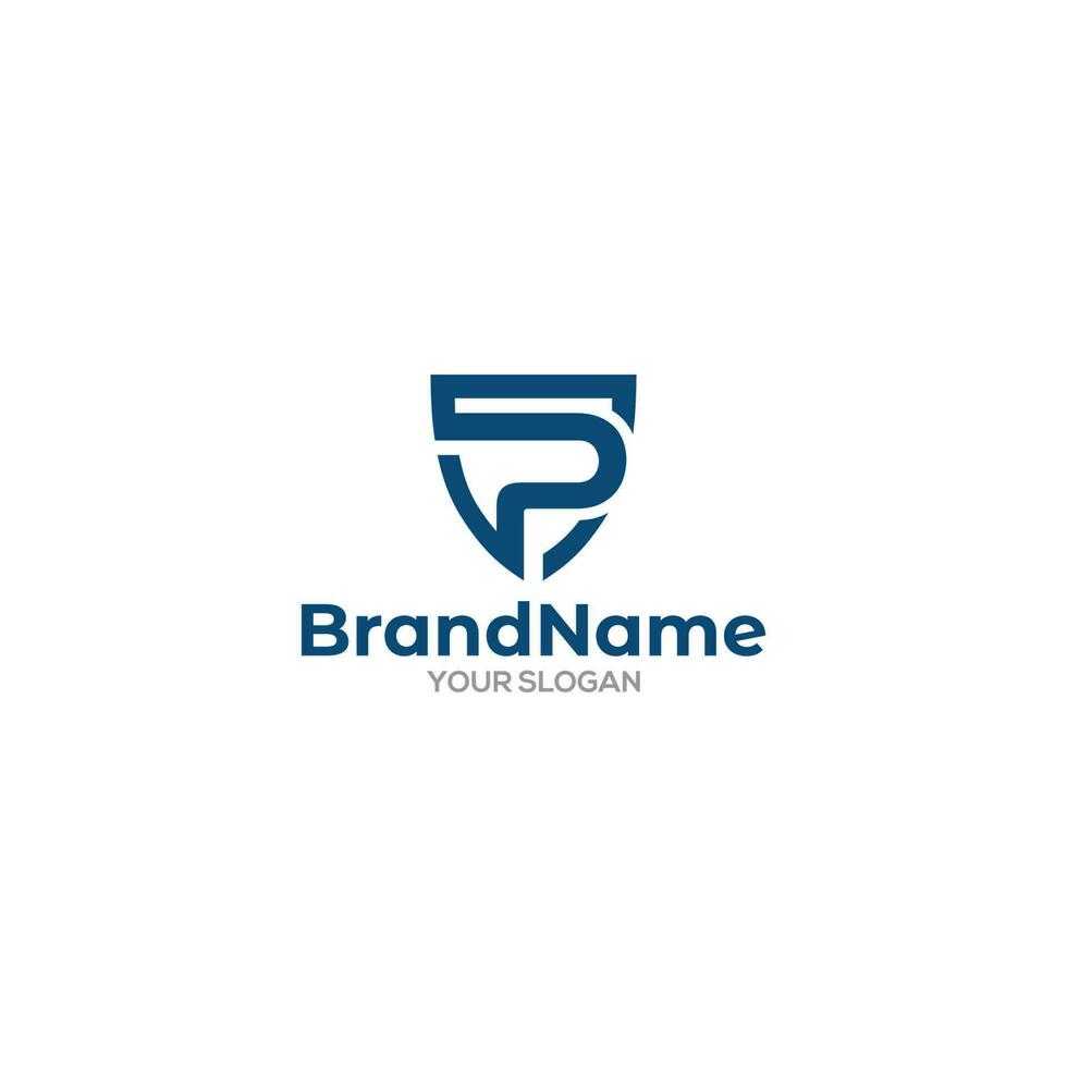 SP Shield Logo Design Vector