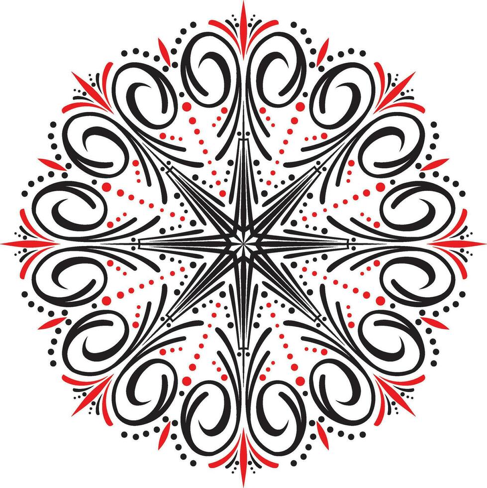Vector round colored european pattern. Floral ornament in a circle. Classic pattern of Ancient Greece and Roman Empire, Byzantium.