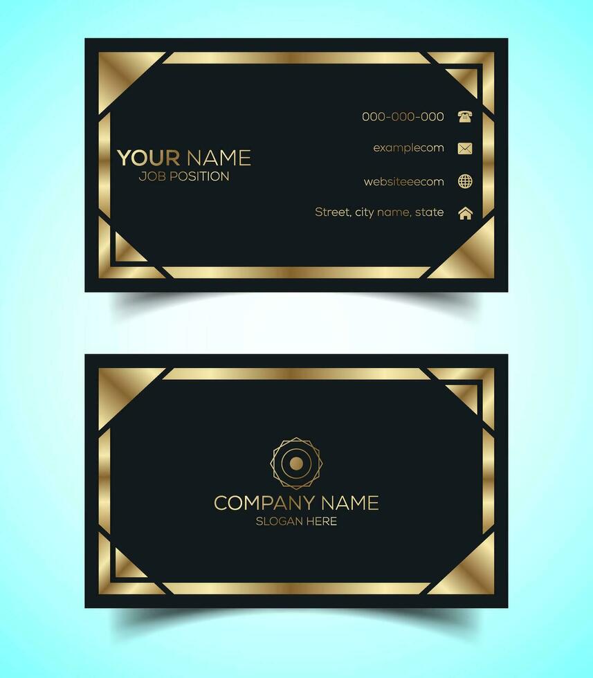 Double-Sided Luxury, Modern and Elegant Business Card Design Template. Vector Illustration