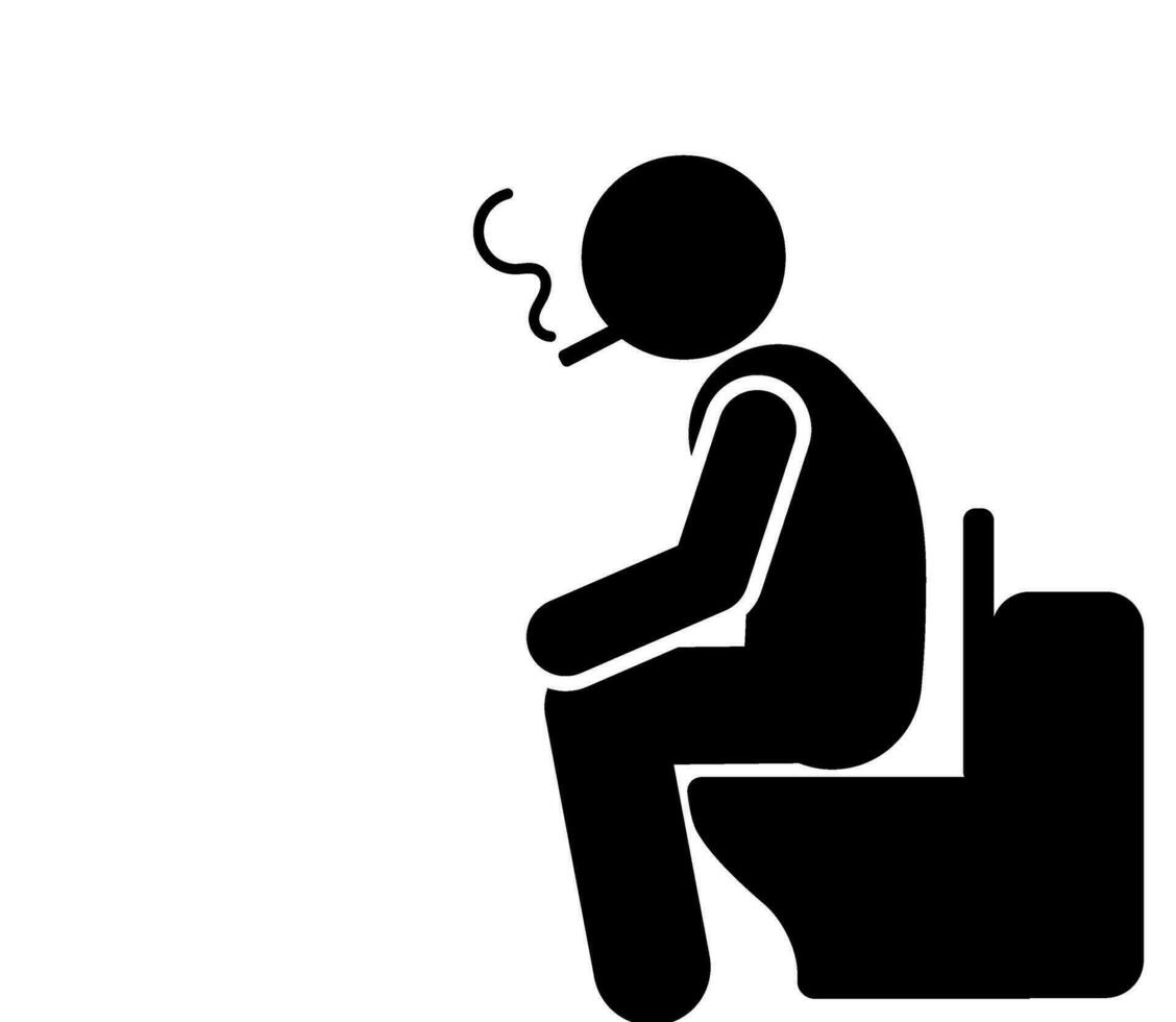 illustration and icon stick figure,stickman,pictogram. defecate in the toilet vector