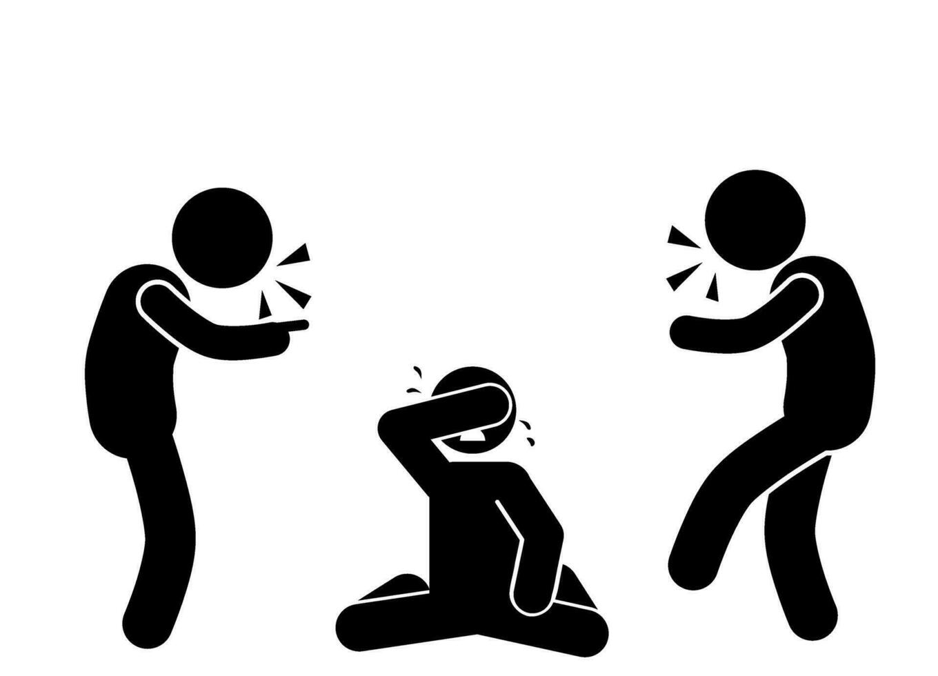 ILLUSTRATION AND ICON STICK FUGURE IS EXPERIENCED BULLYING vector