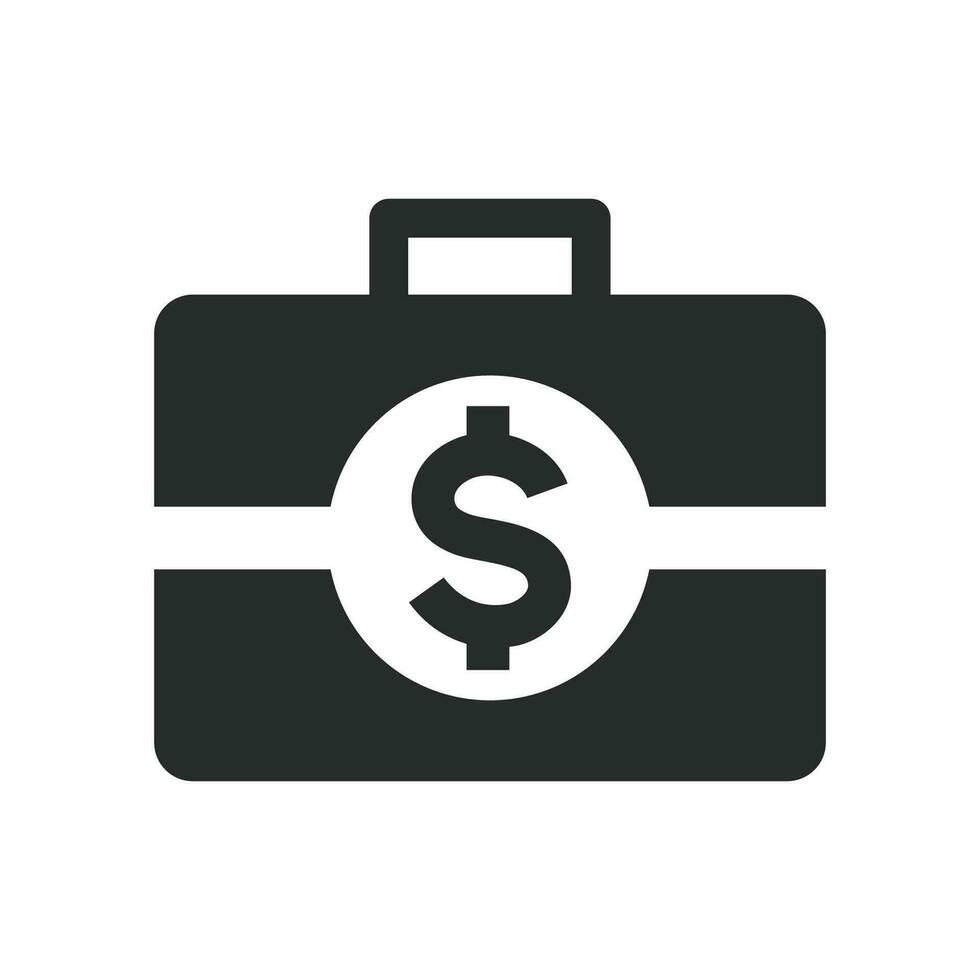 dinero maleta icono gráfico vector ilustración