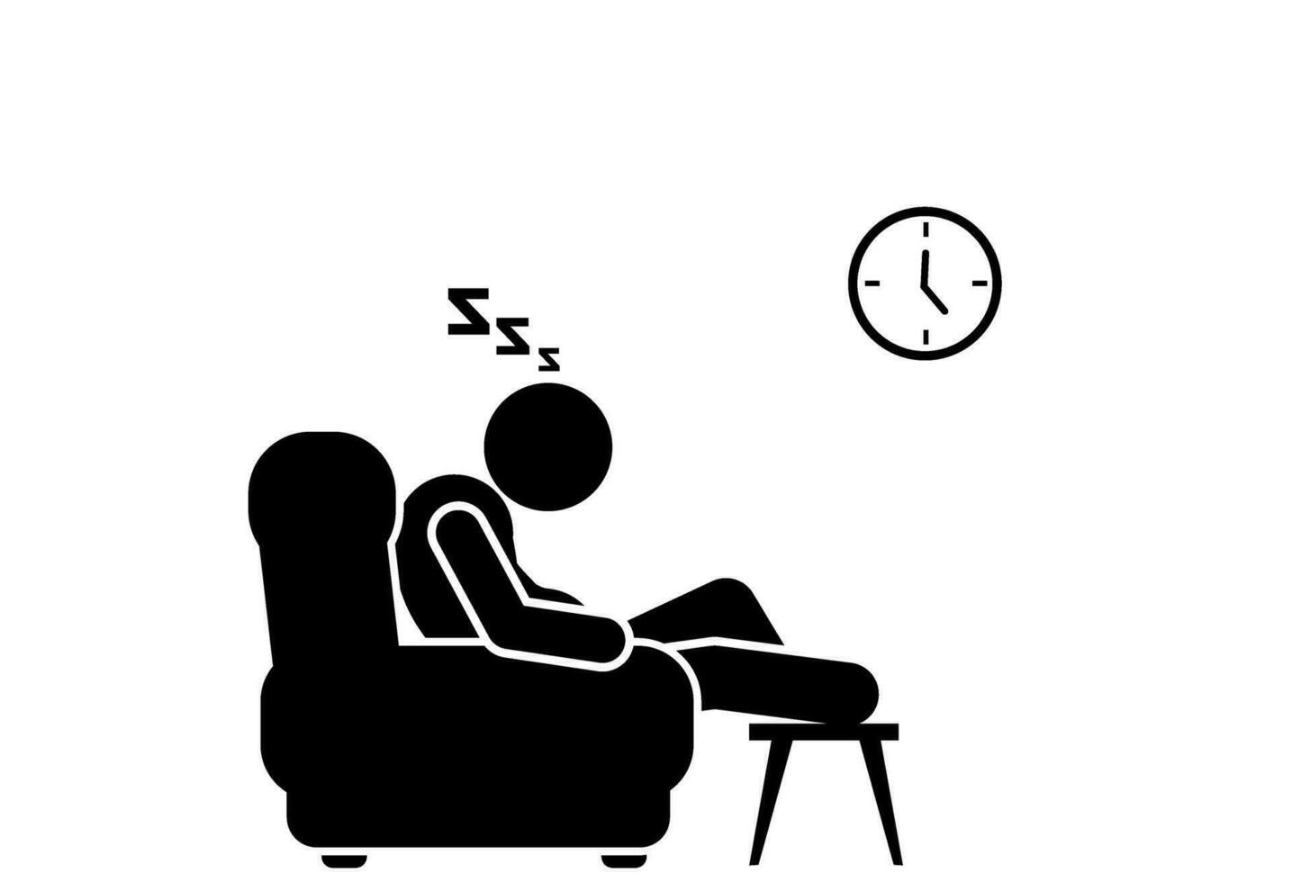 illustration and  stick figure,stickman,pictogram fall asleep vector
