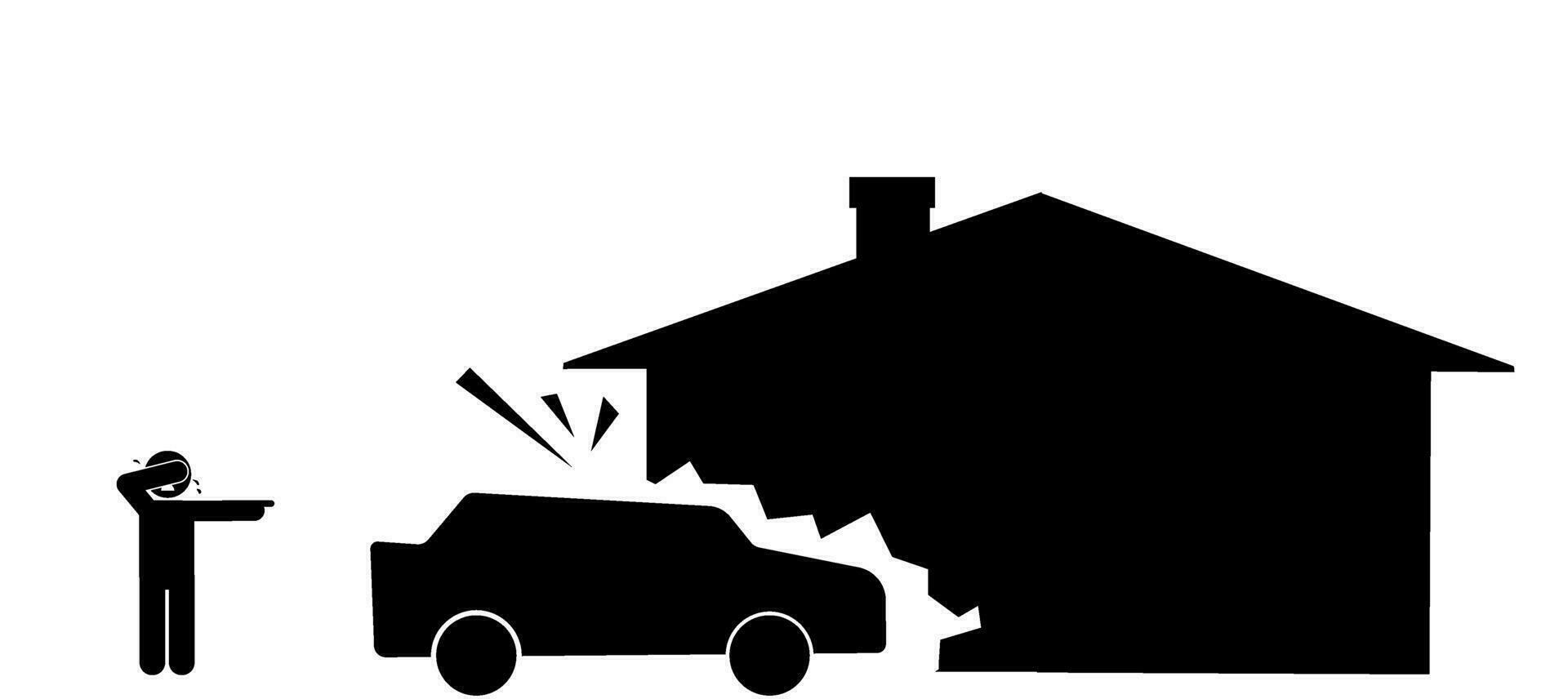 car icon is having an accident, car accident vector