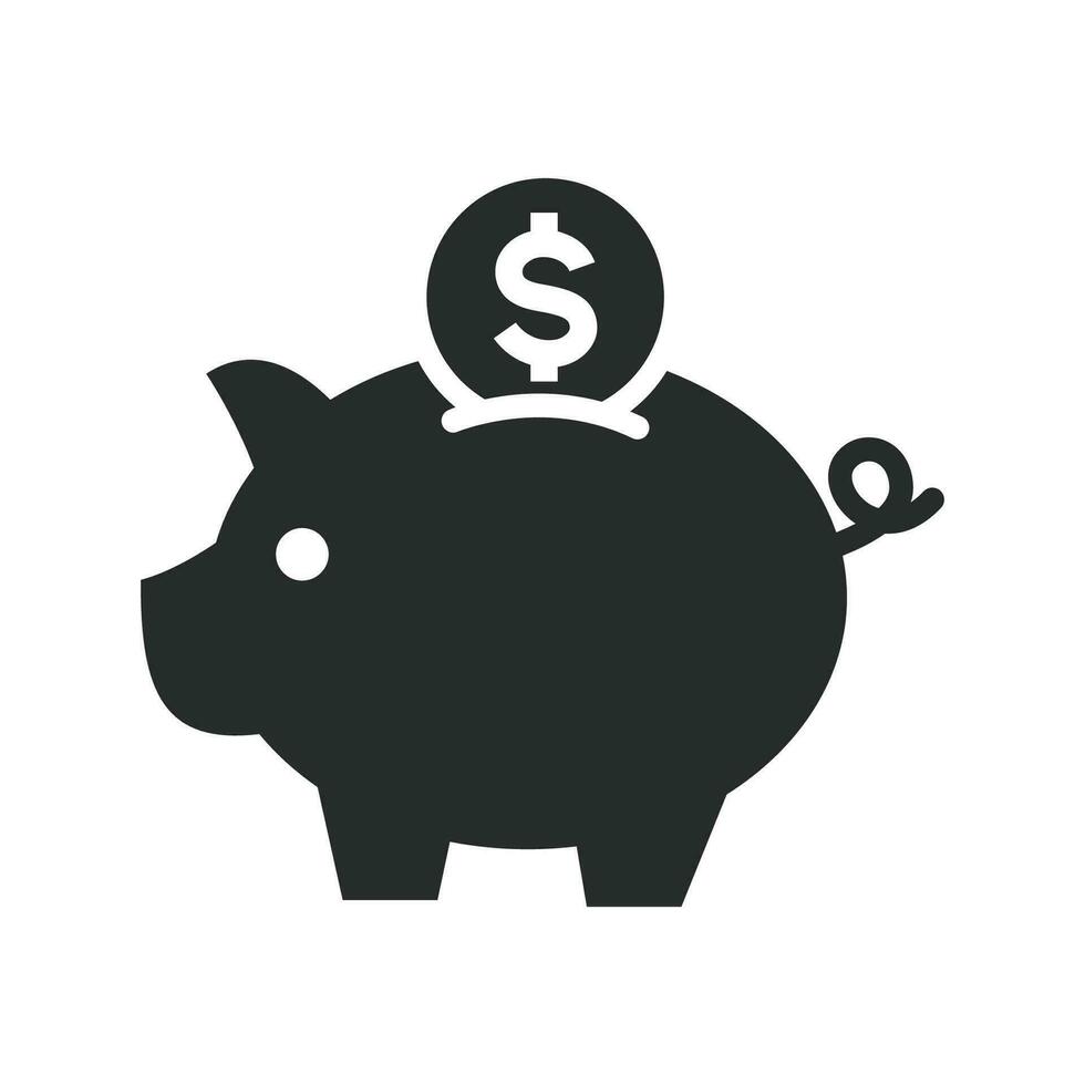 cerdito banco icono gráfico vector diseño ilustración