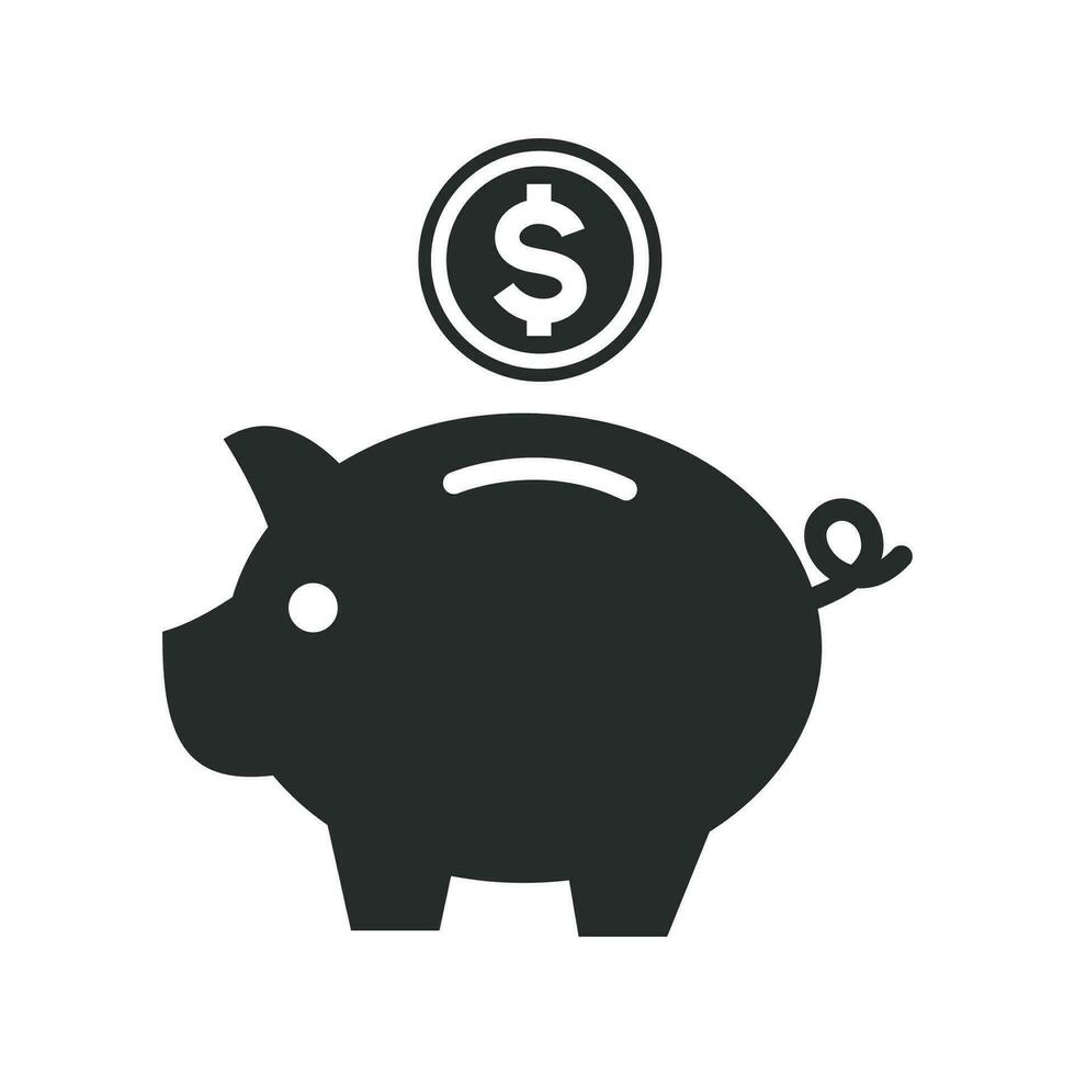 cerdito banco icono gráfico vector diseño ilustración