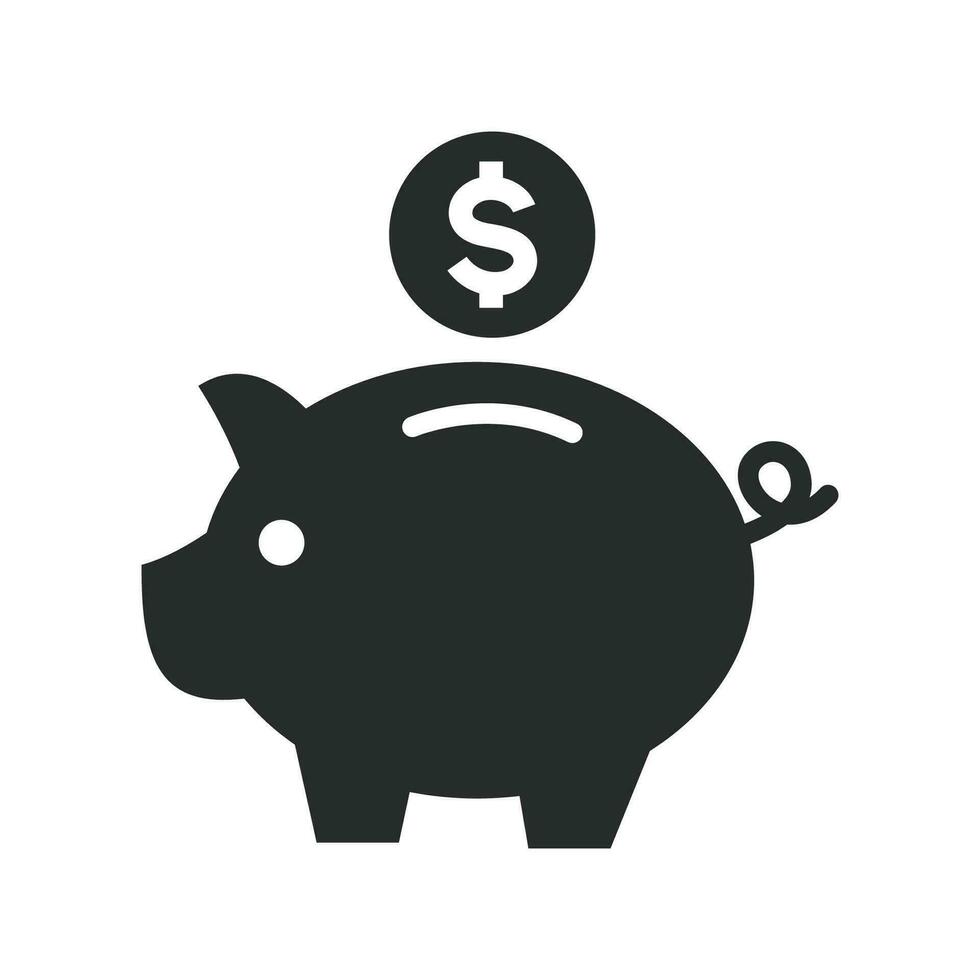 cerdito banco icono gráfico vector diseño ilustración