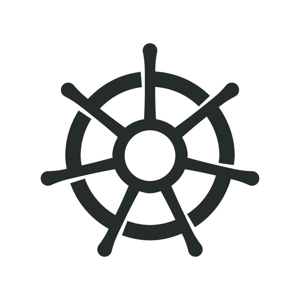 Ship's wheel icon graphic vector design illustration