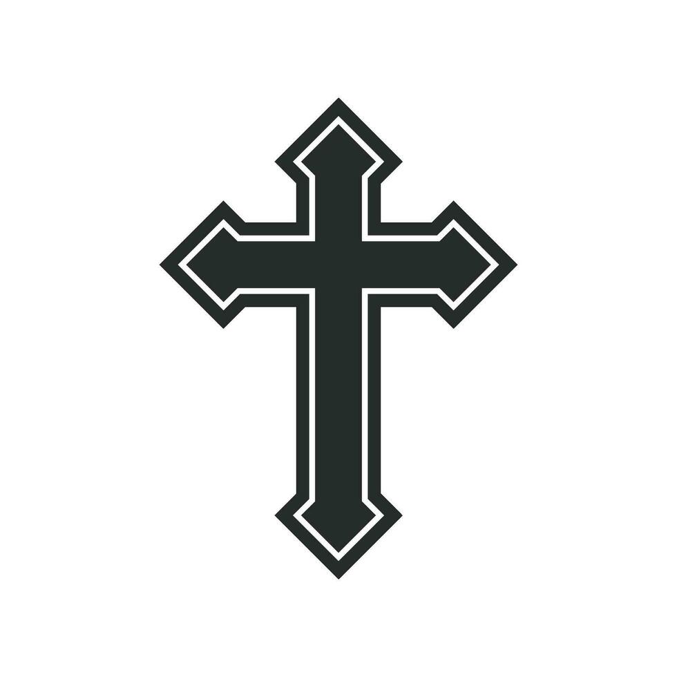 Christian  cross icon graphic vector design illustration