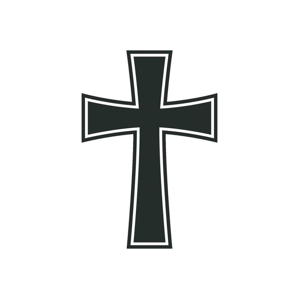 Christian  cross icon graphic vector design illustration