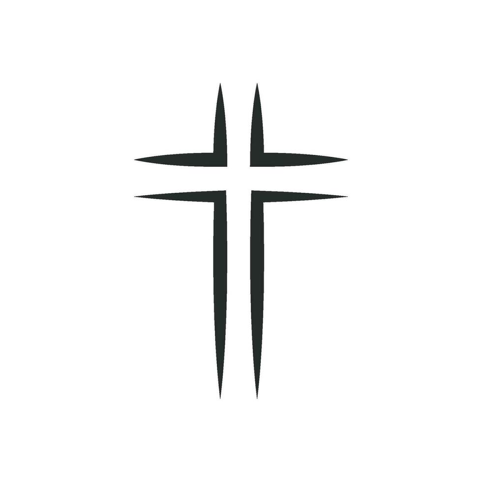 Christian  cross icon graphic vector design illustration