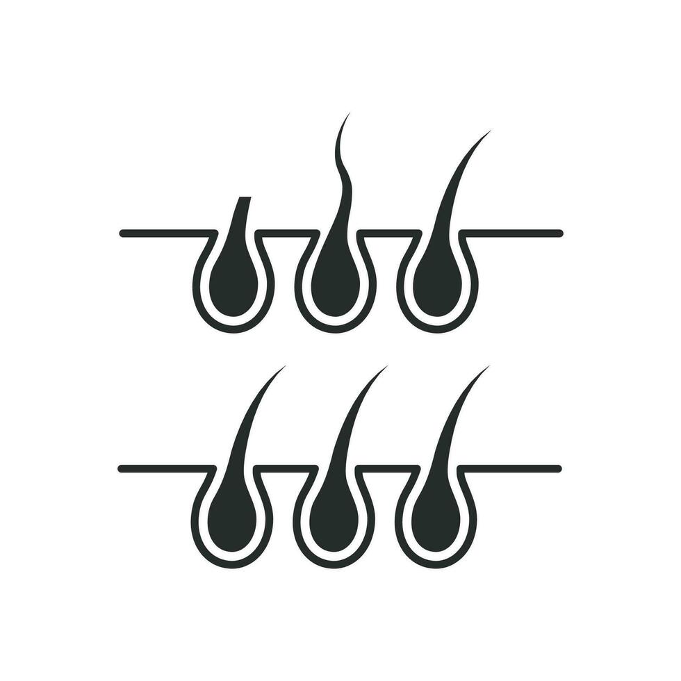 Hair growth icon graphic vector design illustration