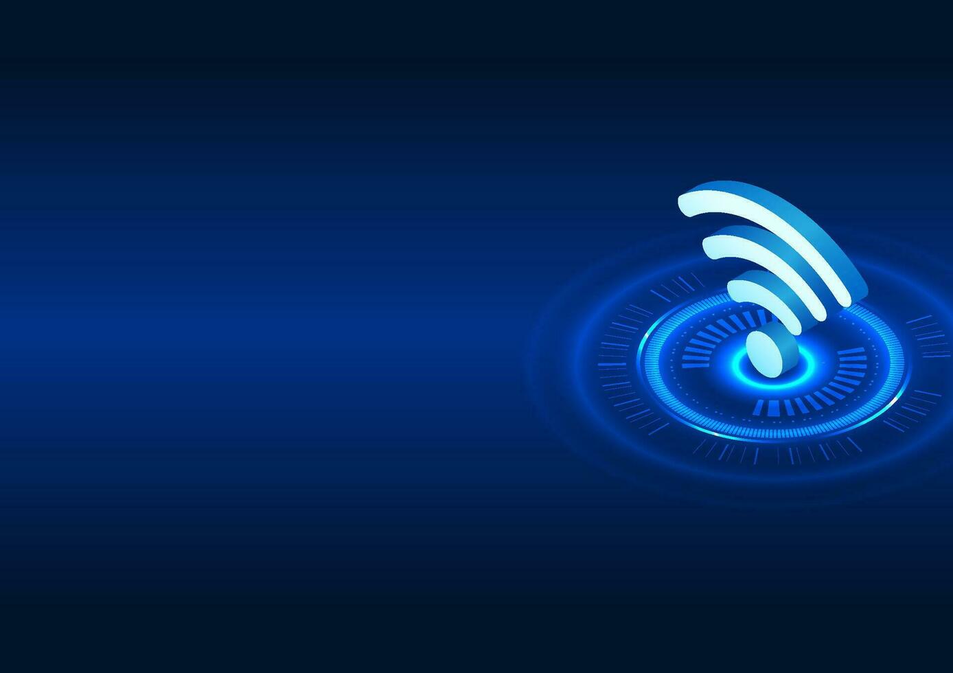 WiFi technology Wi-Fi icon placed on technology circle It is a technology that transmits wireless internet signals to electronic devices, allowing people to access the internet anywhere. vector