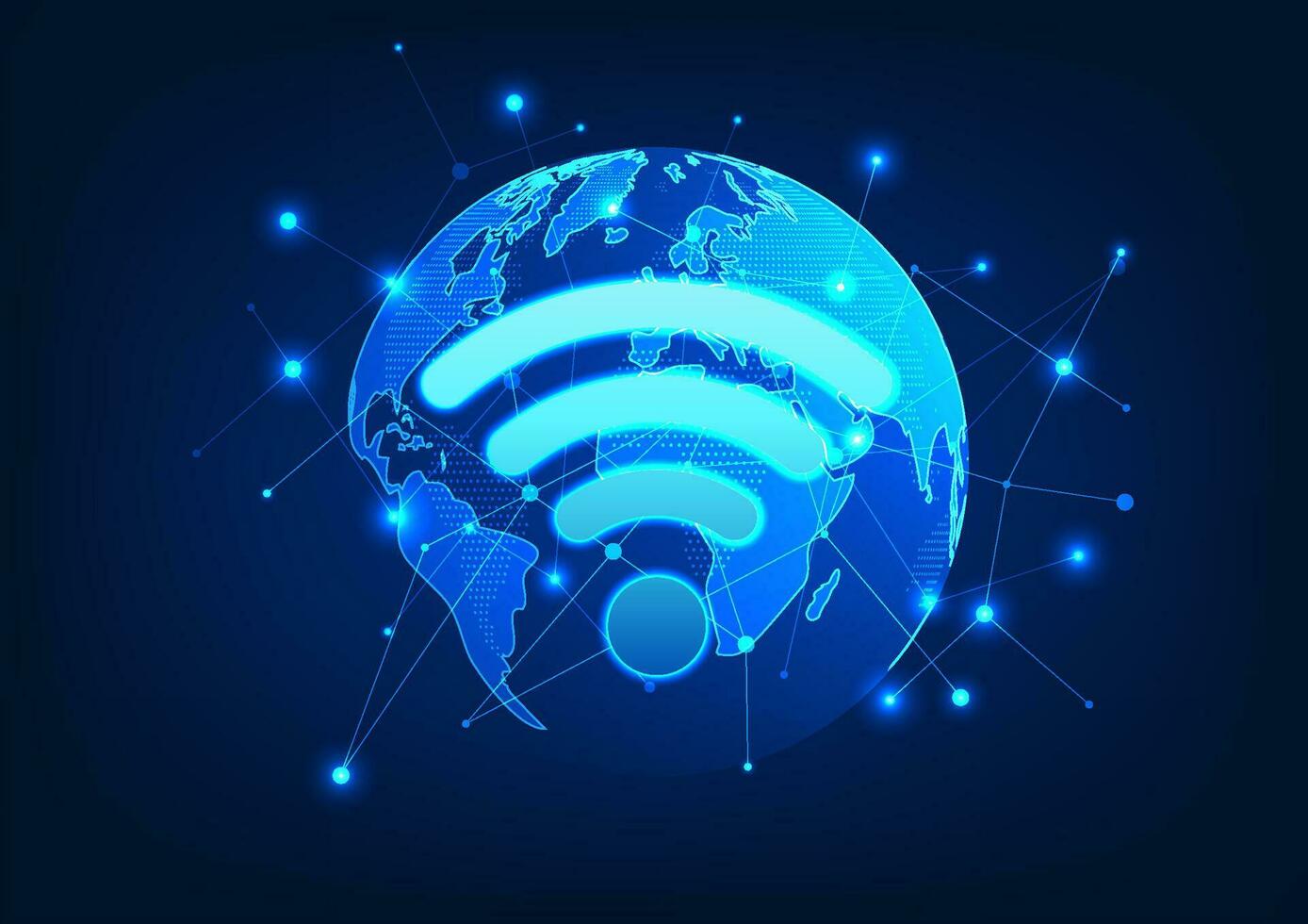 Wifi tecnología, Wifi es un tecnología ese transmite inalámbrico Internet señales a electrónico dispositivos a acceso el Internet usado en entretenimiento y negocio comunicación vector