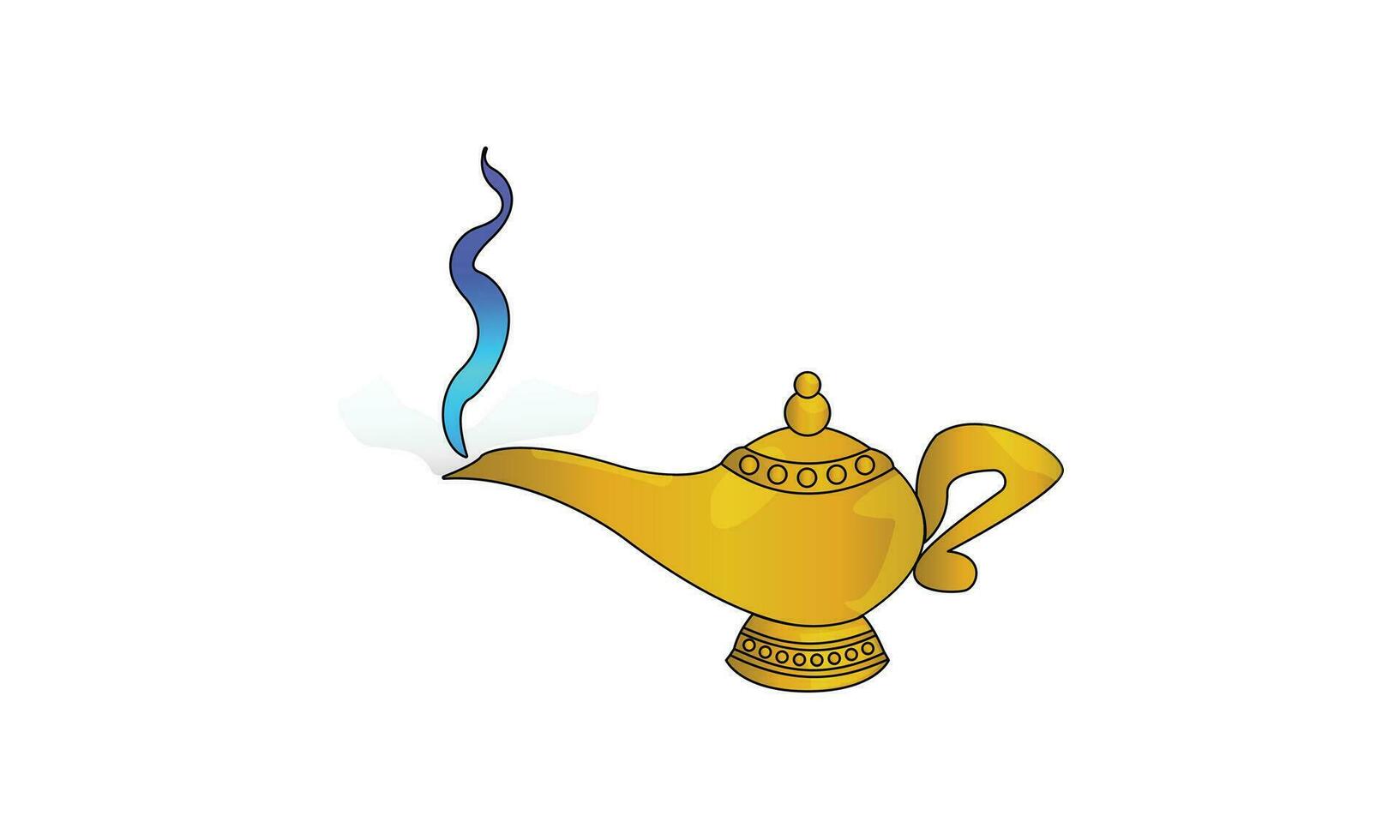 illustration of a genie lamp on a white background vector