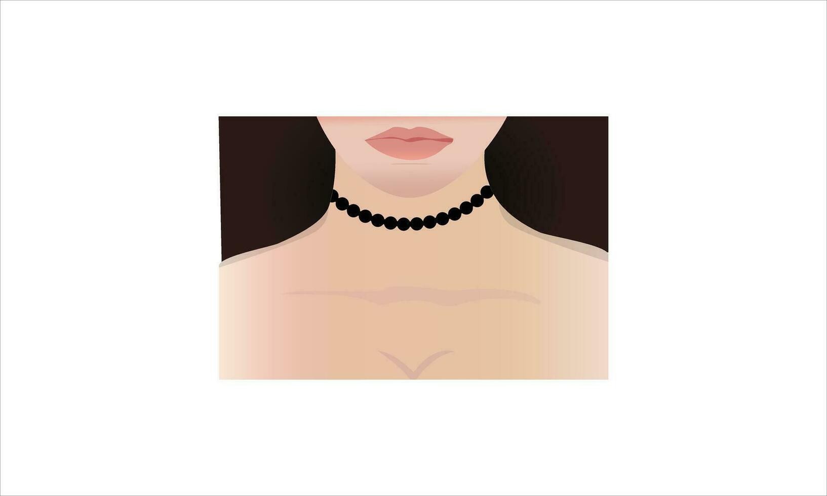 Female wearing choker necklace vector