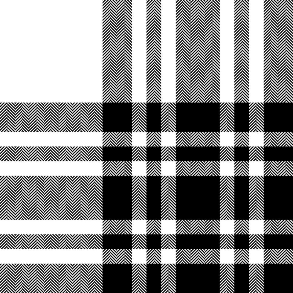 Plaid check pattern in black and white. Seamless fabric texture. Tartan textile print. vector