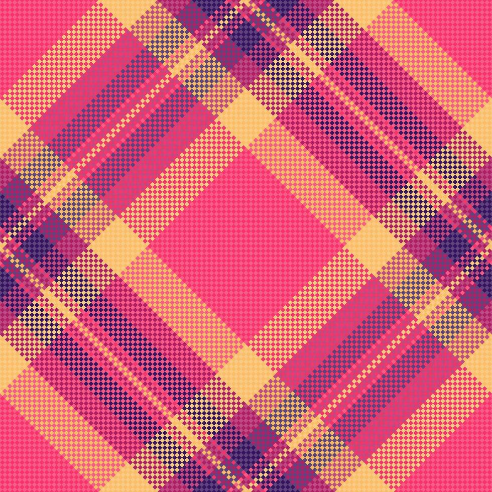 Pattern texture vector of fabric seamless textile with a background check tartan plaid.