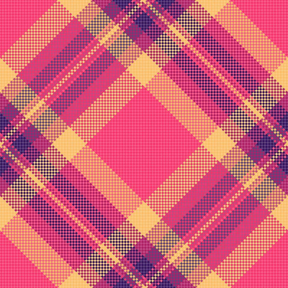 Pattern texture vector of fabric seamless textile with a background check tartan plaid.