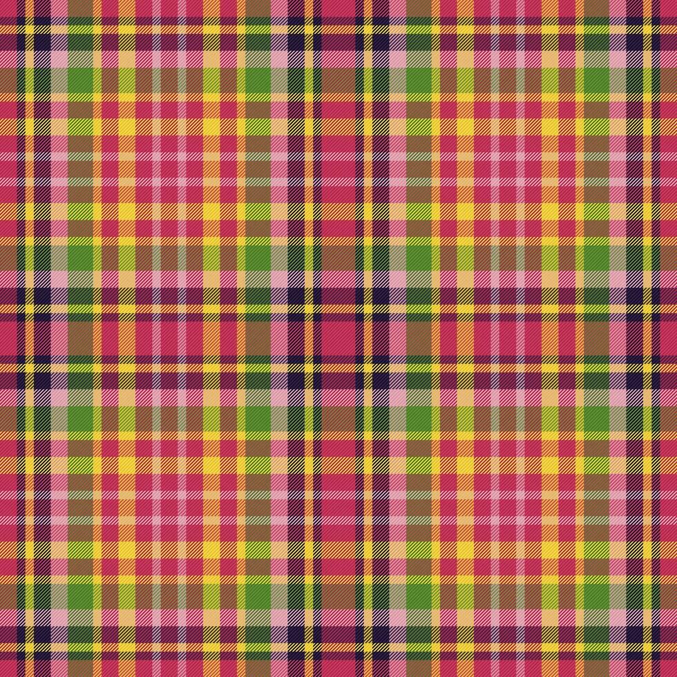 Texture seamless background of plaid fabric textile with a vector tartan pattern check.