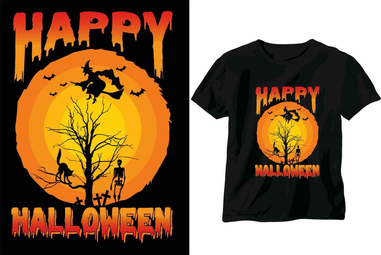 Happy Halloween T-shirt design vector