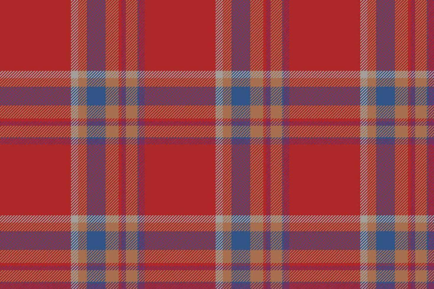 Plaid background, check seamless pattern in red. Vector fabric texture for textile print, wrapping paper, gift card or wallpaper.
