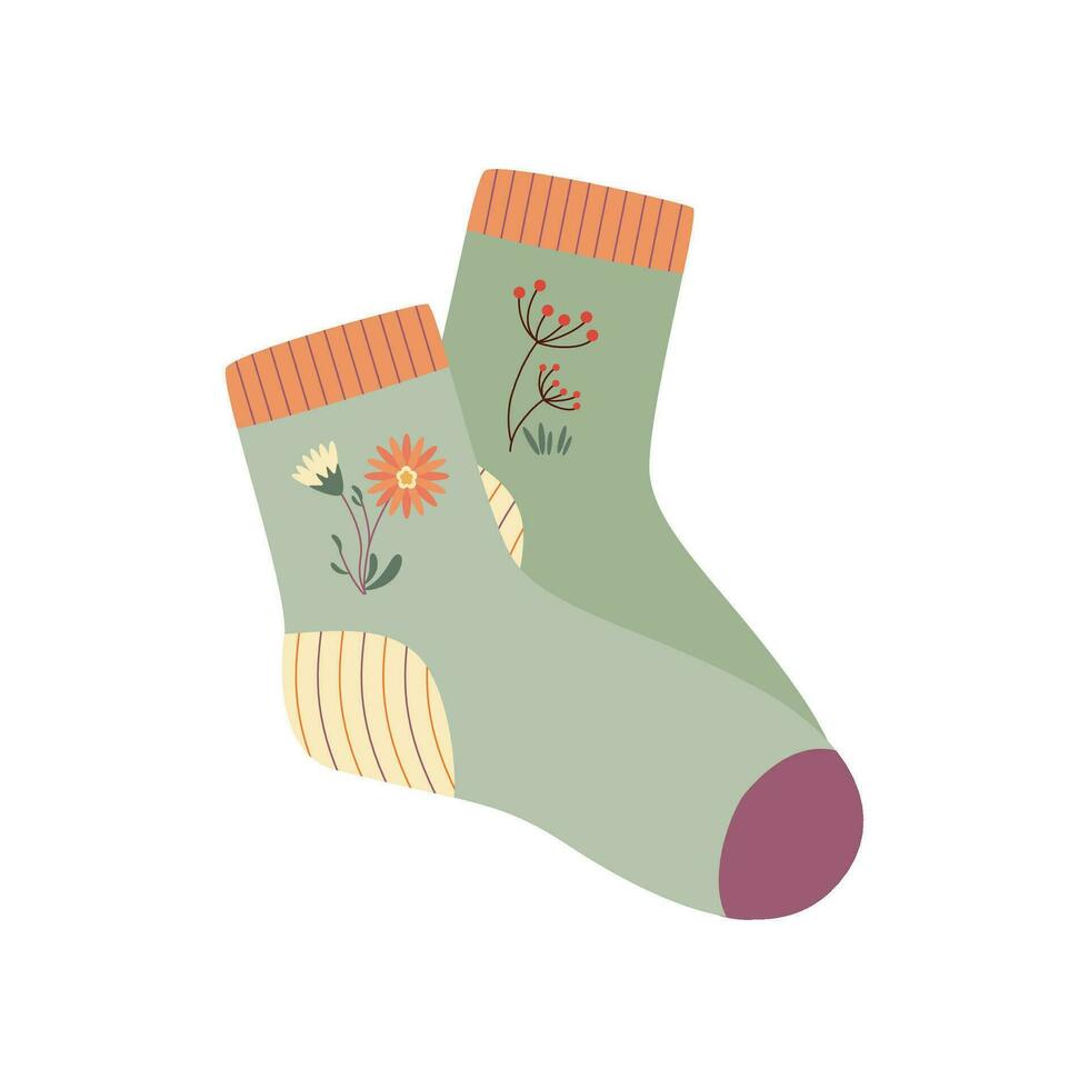 Sock. Hello autumn. Autumn season element, icon. vector