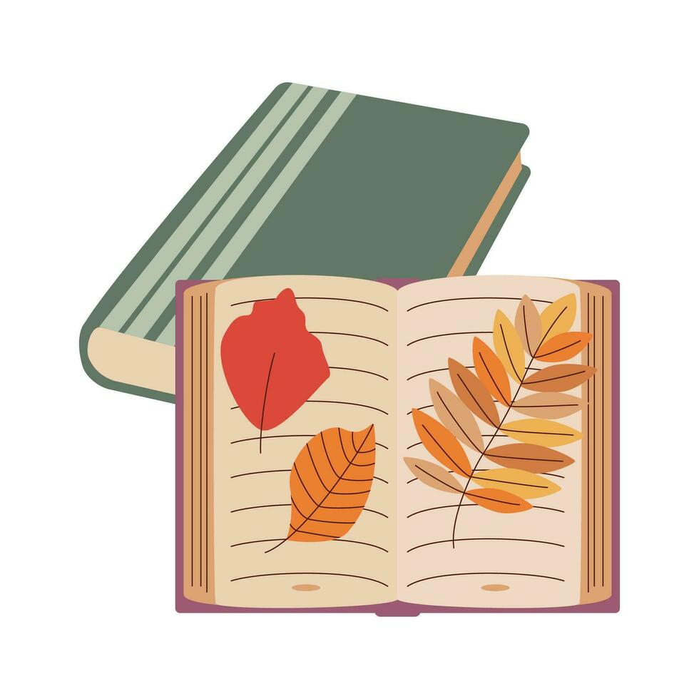 Books. Hello autumn. Autumn season element, icon. vector