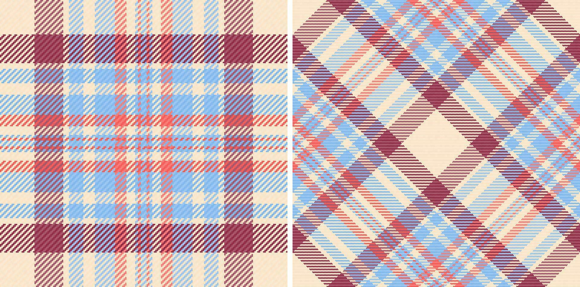 Seamless check textile of fabric vector texture with a plaid pattern background tartan.