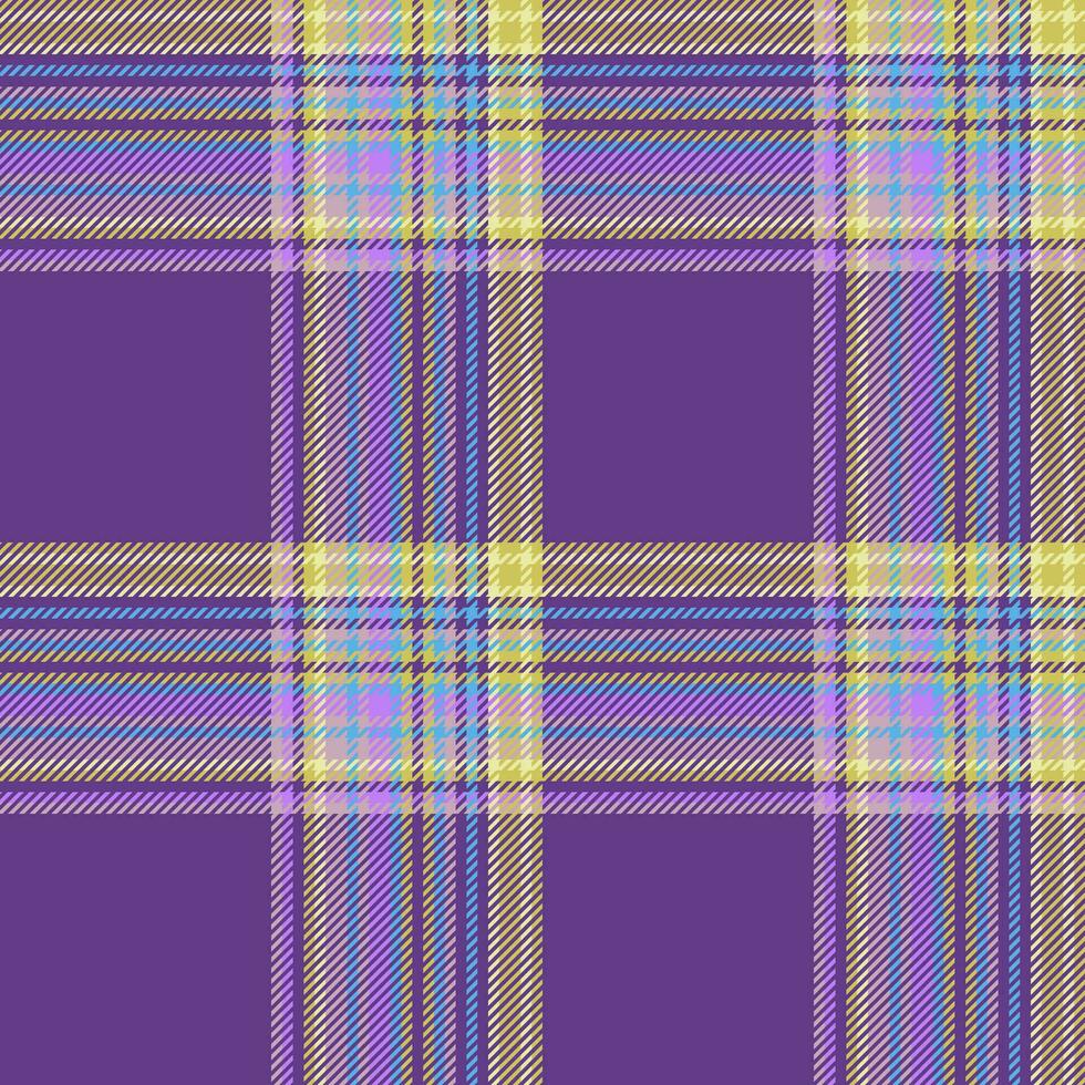 Vector pattern fabric of plaid check texture with a seamless tartan background textile.