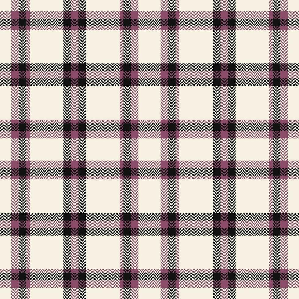 Plaid seamless pattern in black white. Check fabric texture. Vector textile print.