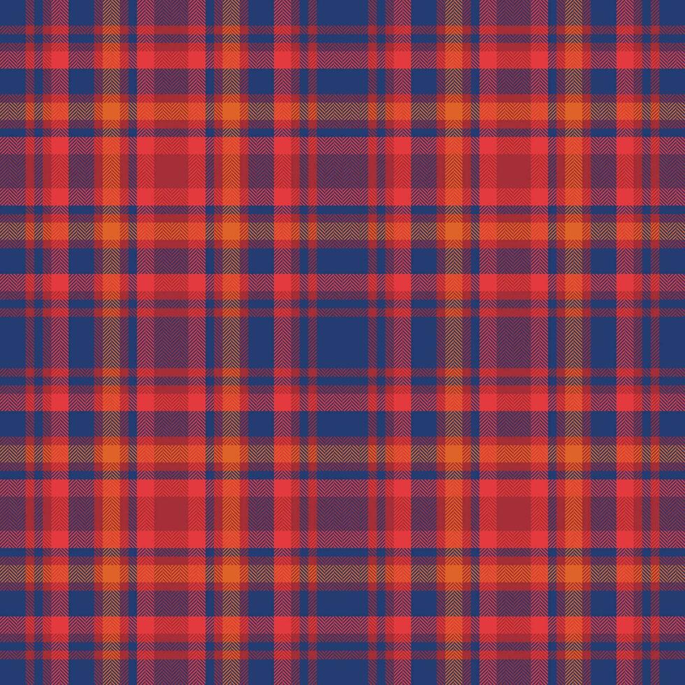 Plaid seamless pattern in red. Check fabric texture. Vector textile print.