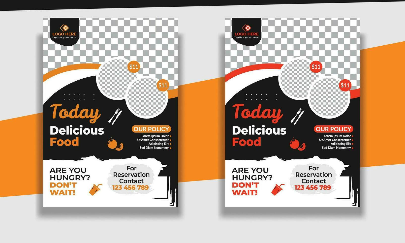 Fast Food Flyer Design Template cooking, restaurant menu, food ordering, Pizza, Burger, French fries and Soda. Vector illustration for poster, flyer, cover, menu, brochure.