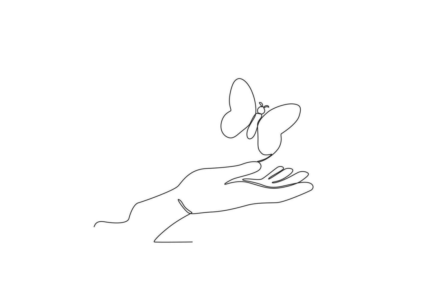 A hand and a butterfly vector