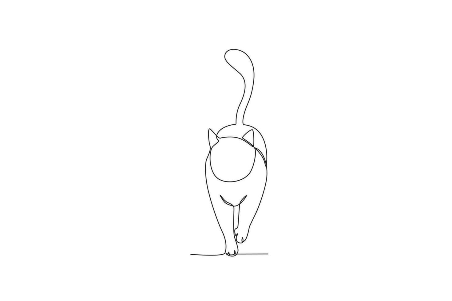 Front view of a walking cat vector